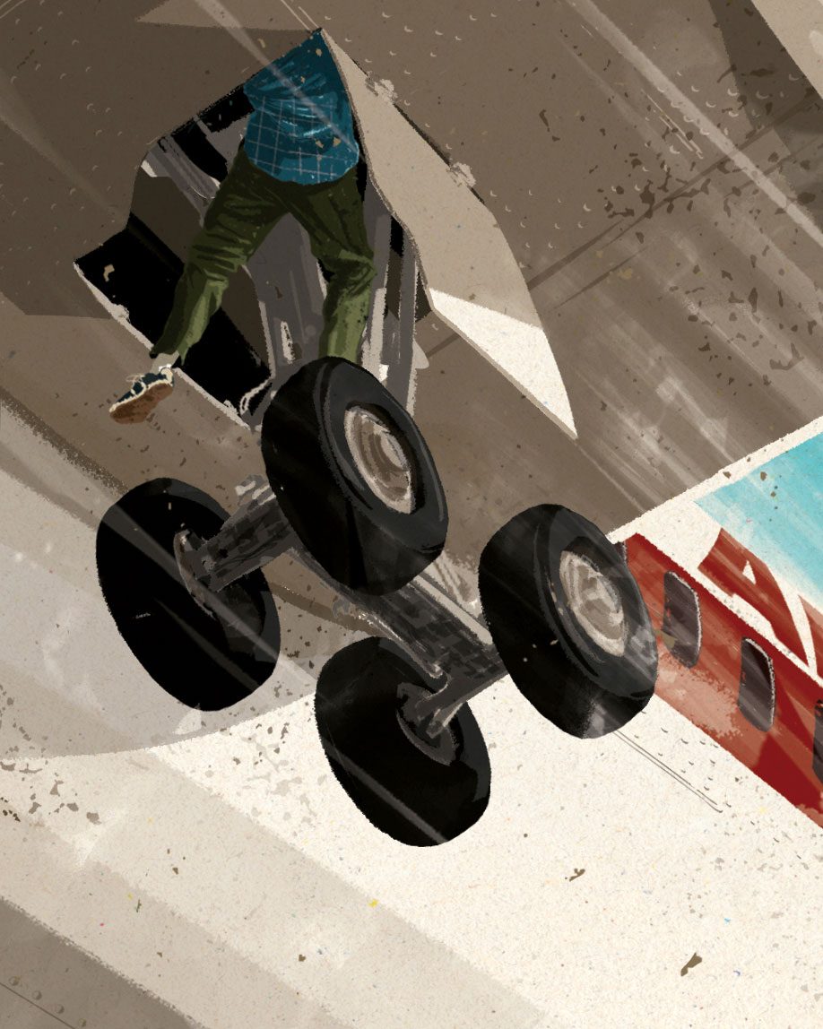 illustration of man falling out of an airplane