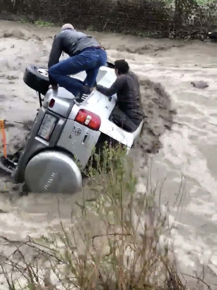 flooded car