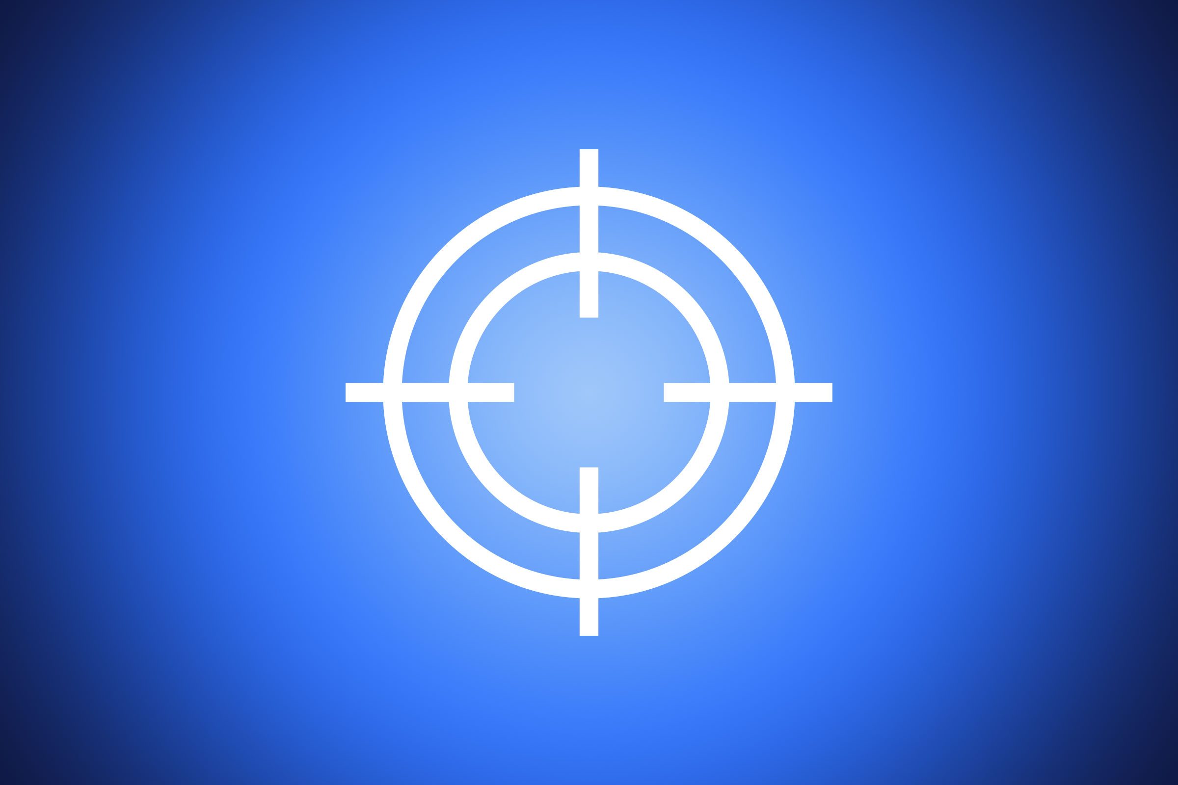 crosshairs icon on blue background