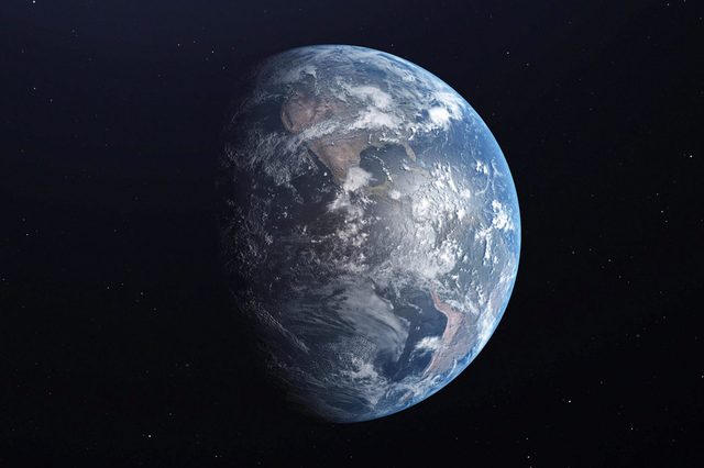 Ultra Realistic Earth from Space 3d illustration