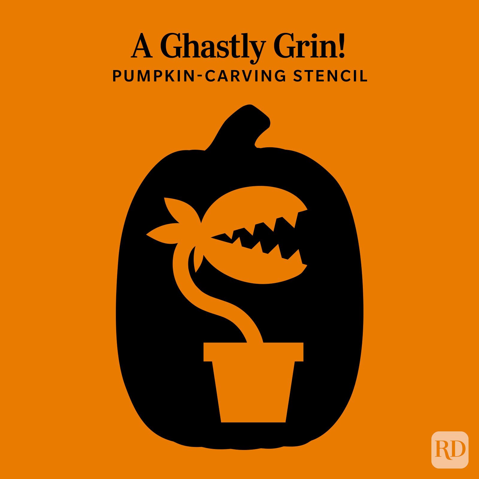 Carnivorous plant pumpkin stencil