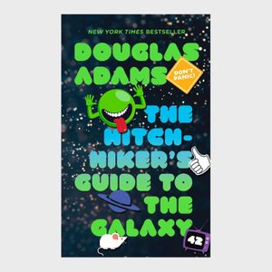 Book cover features green alien head cheering, playful text, and space icons against a starry background. Title: 