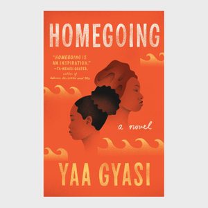 Two profile silhouettes face opposite directions, set against an orange backdrop with wave motifs, featuring text: 
