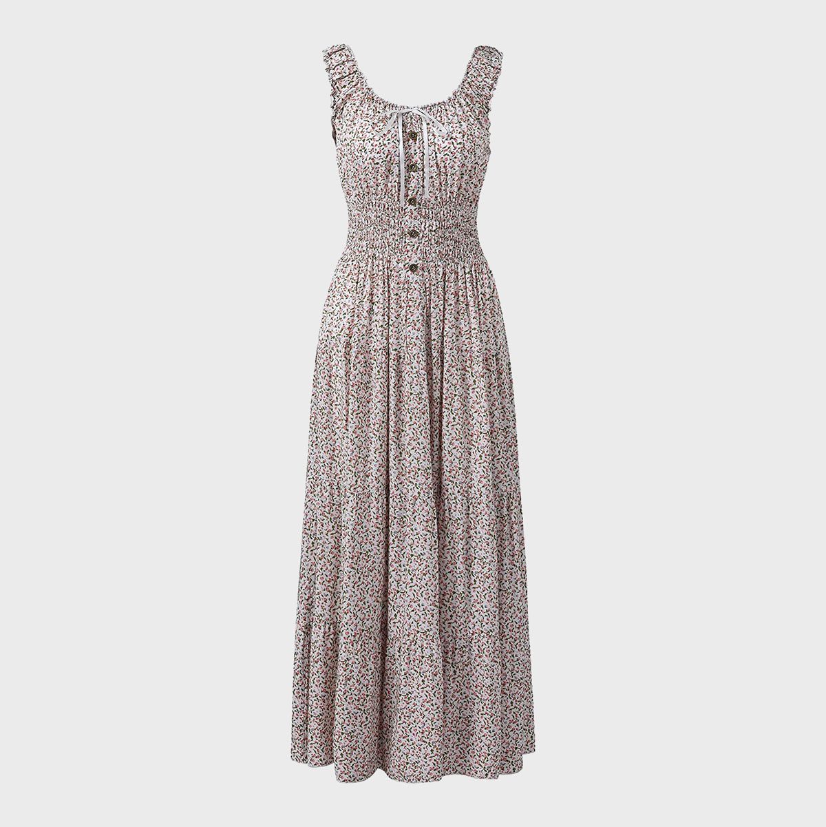 Womens Sleeveless Summer Flowy Printed Boho Maxi Long Dress