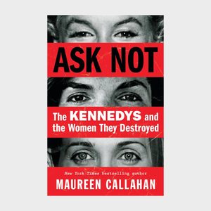 A book cover features three women's faces with bold text: 