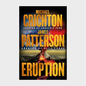 A volcano erupts with lava and smoke beneath bold yellow text displaying authors' names and the book title, 