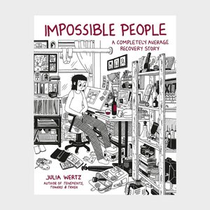 Illustration shows a person drawing, surrounded by cluttered shelves and a messy room. Text: 