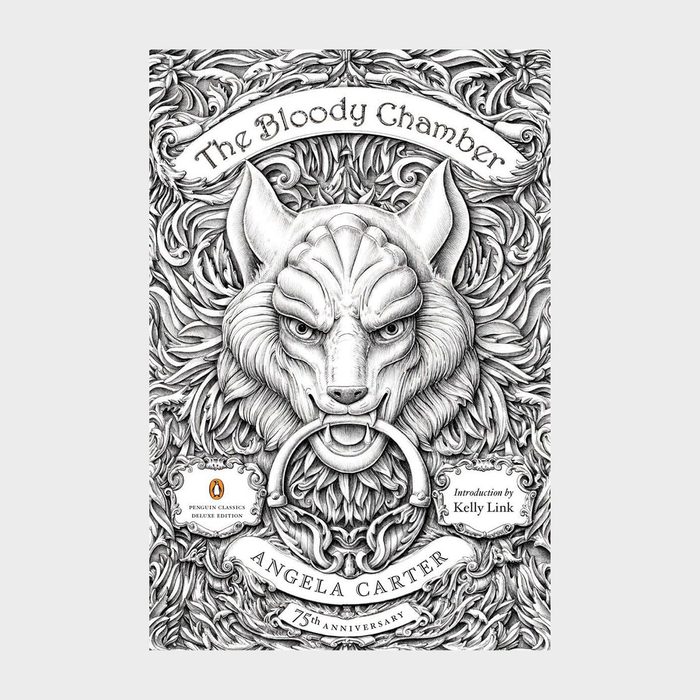 Wolf knocker emerges amid intricate foliage. Text: 