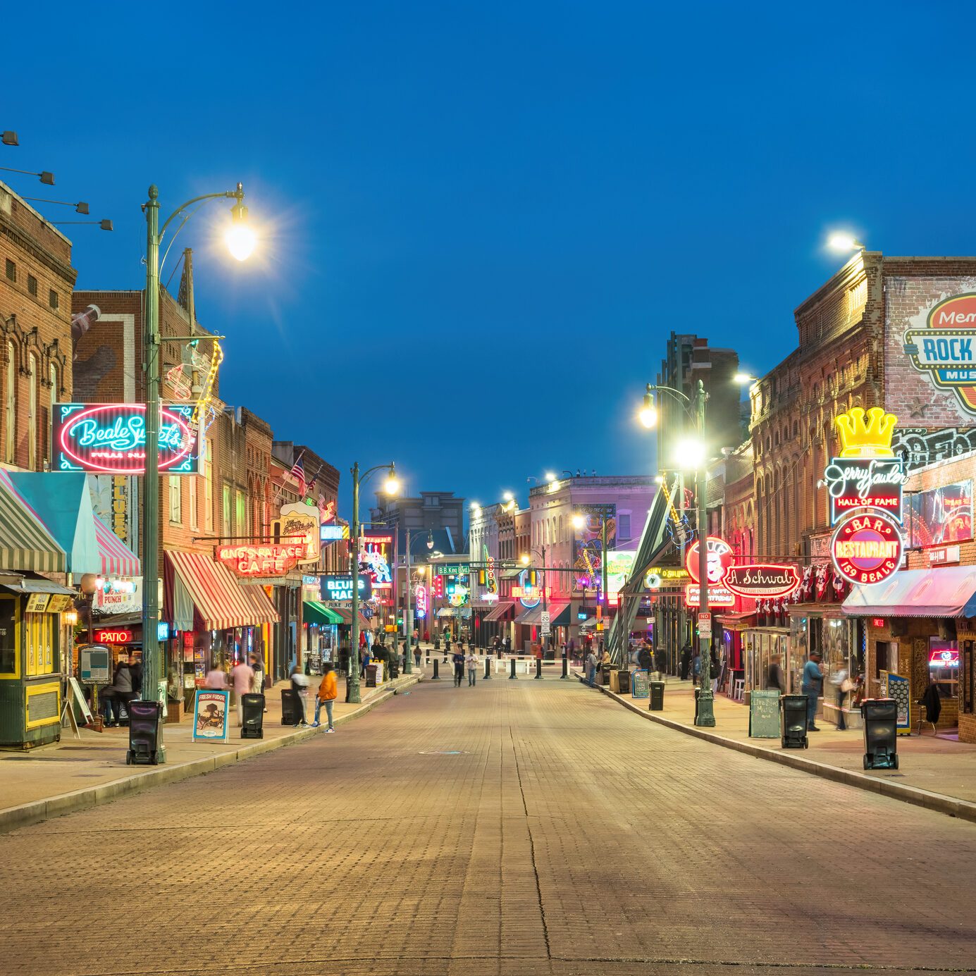 Downtown Memphis Tennessee USA Colorful Bars